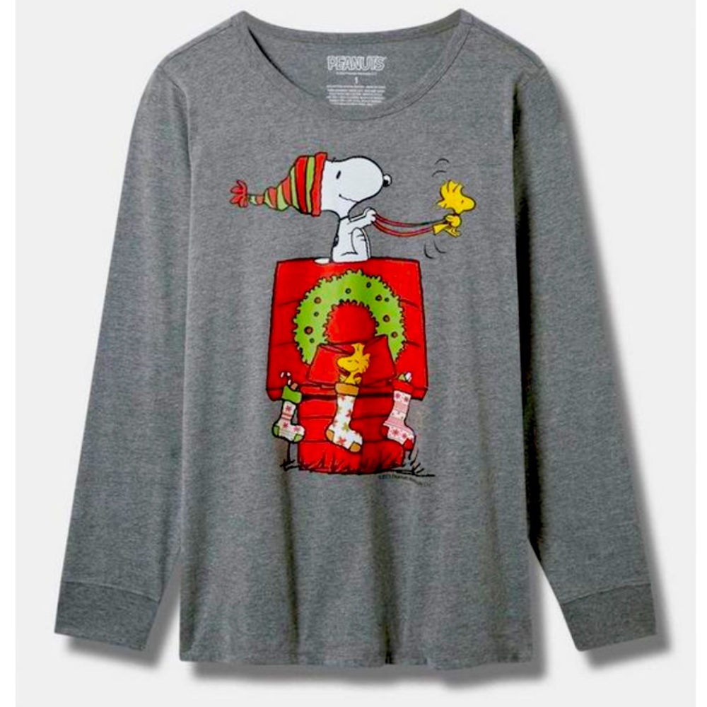 Peanuts Christmas Classic Fit Cotton Long Sleeve Tee